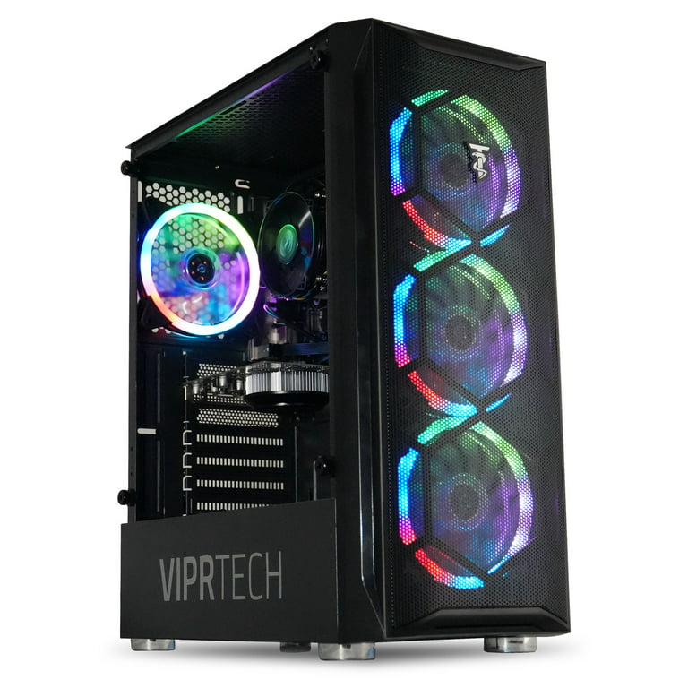 ViprTech.com Pro Gaming PC Desktop Computer - Intel i5 4th Gen, AMD Radeon  RX 560 4GB, 8GB RAM, 1TB, VR Ready, Wifi, RGB Fans, 1 Year Warranty, Fast