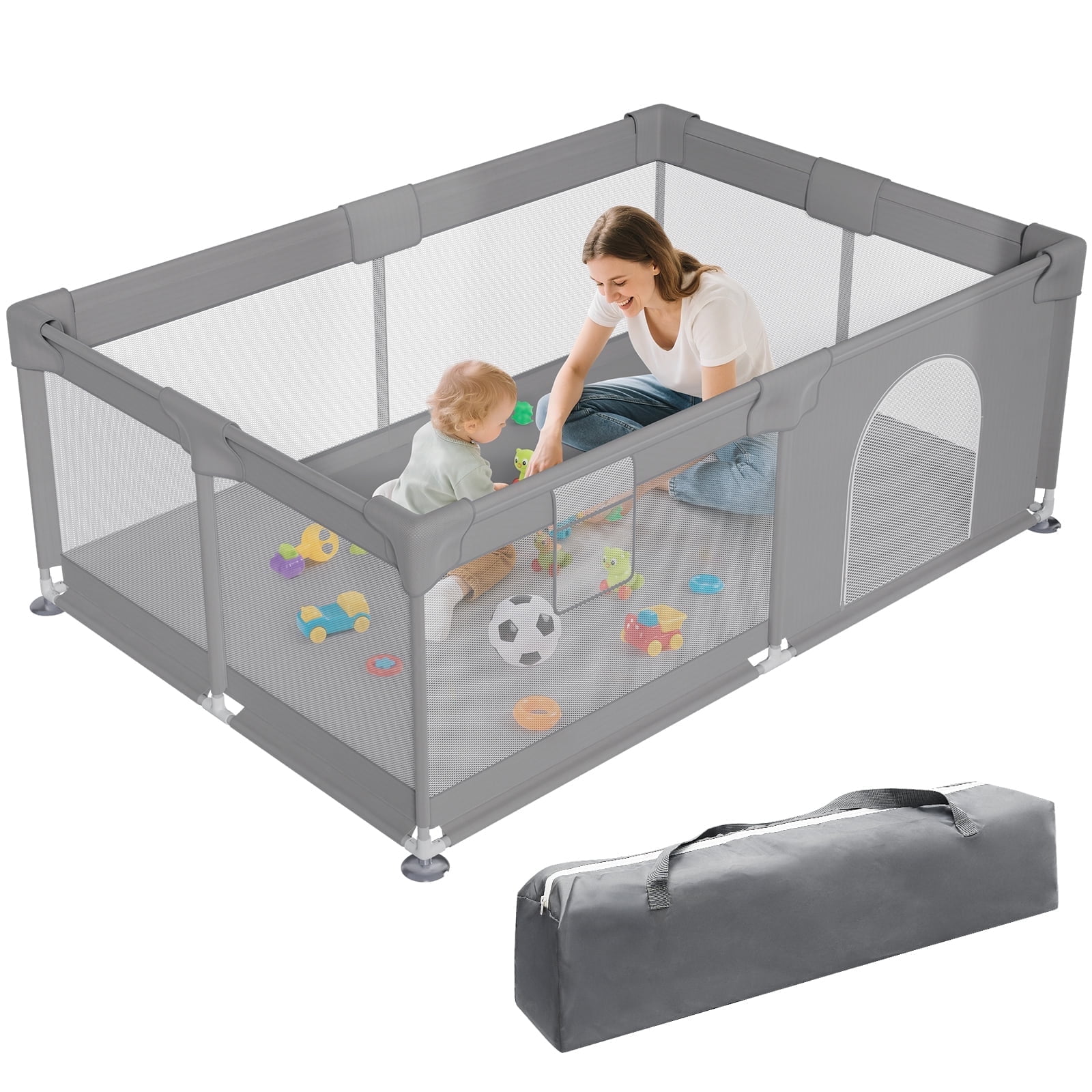 Vipsafe Baby Playpen, Safety Play Yard with Storage Bag, 49