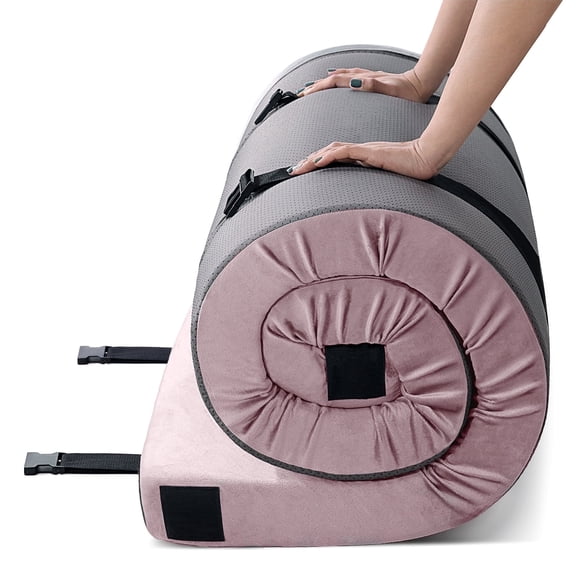 Vipsafe CertiPUR-US Memory Foam Camping Mattress, Portable Sleeping Pad with Waterproof Cover & Bag,80*38*3",Pink