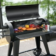 KingChii Heavy Duty Charcoal Grills with Charcoal Wood Offset Smokers for Outdoor Patio BBQ Grilling, 729 SQ.IN