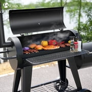 KingChii Heavy Duty Charcoal Grills with Charcoal Wood Offset Smokers for Outdoor Patio BBQ Grilling, 729 SQ.IN