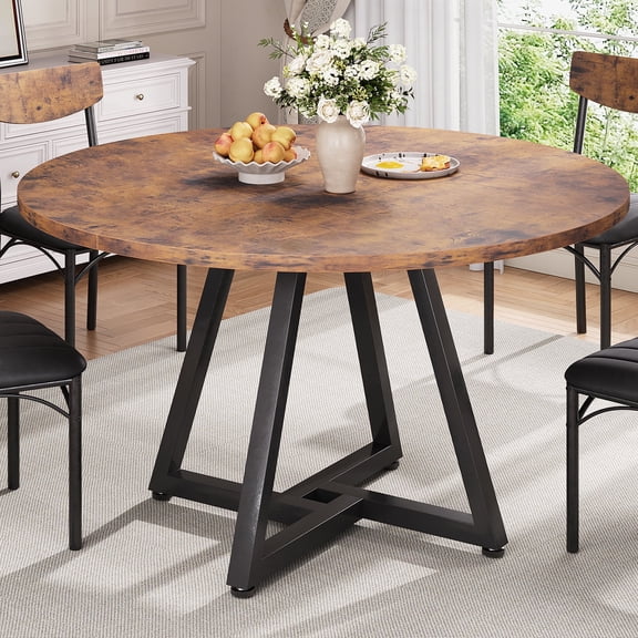 Anyact 42 Inch Rustic Round Dining Table, Circle Dining Table for Dining Room, Home(Only Table)