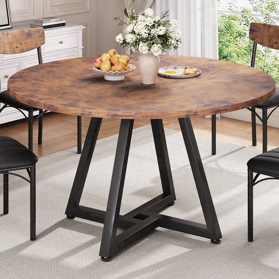 Hijob 42 Inch Rustic Round Dining Table, Circle Dining Table for Dining Room, Home(Only Table)