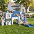 thumbnail image 1 of Vipuse 9 in 1 Toddler Slide Playset for Kids Indoor/Outdoor for Toddlers Age 1+, Blue & Gray, 1 of 14