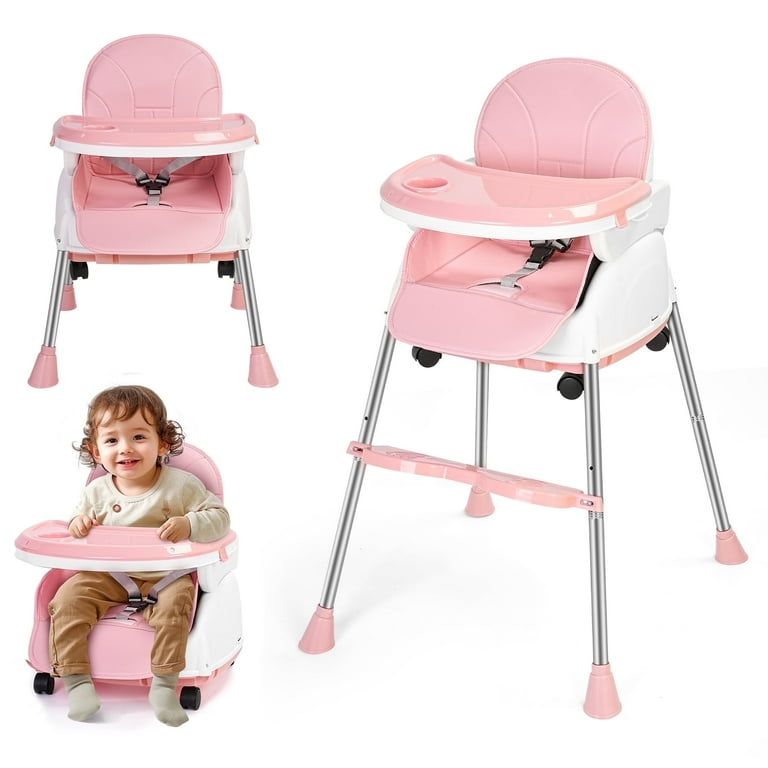 Minikid 5-in-1 High Chair with Wheels, 3-Point Seat Belt