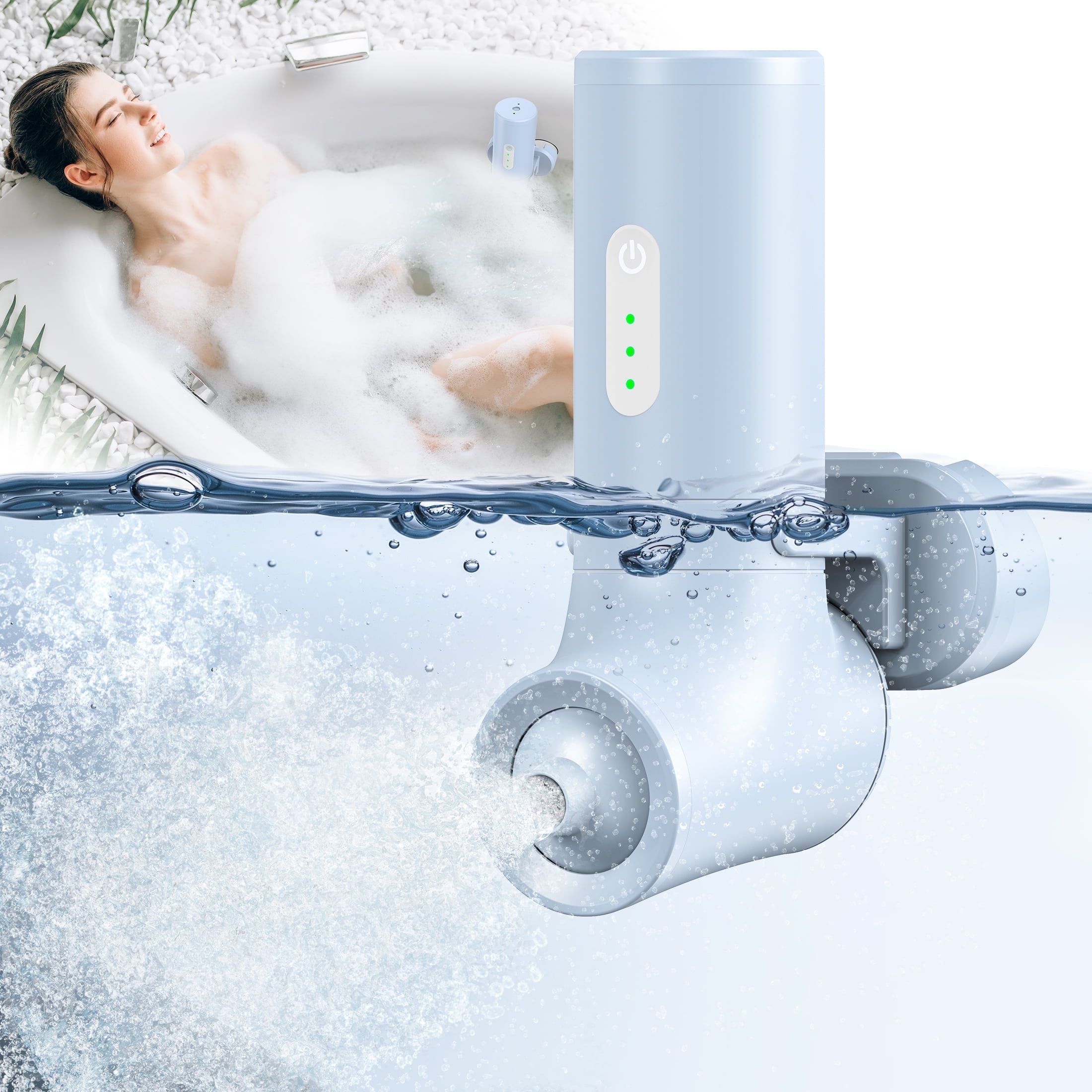 Vipuse Bubble Bath Spa Jet,Cordless Bathtub Accessories with Vipuse Bubble Bath Spa Jet,Cordless Bathtub Accessories with