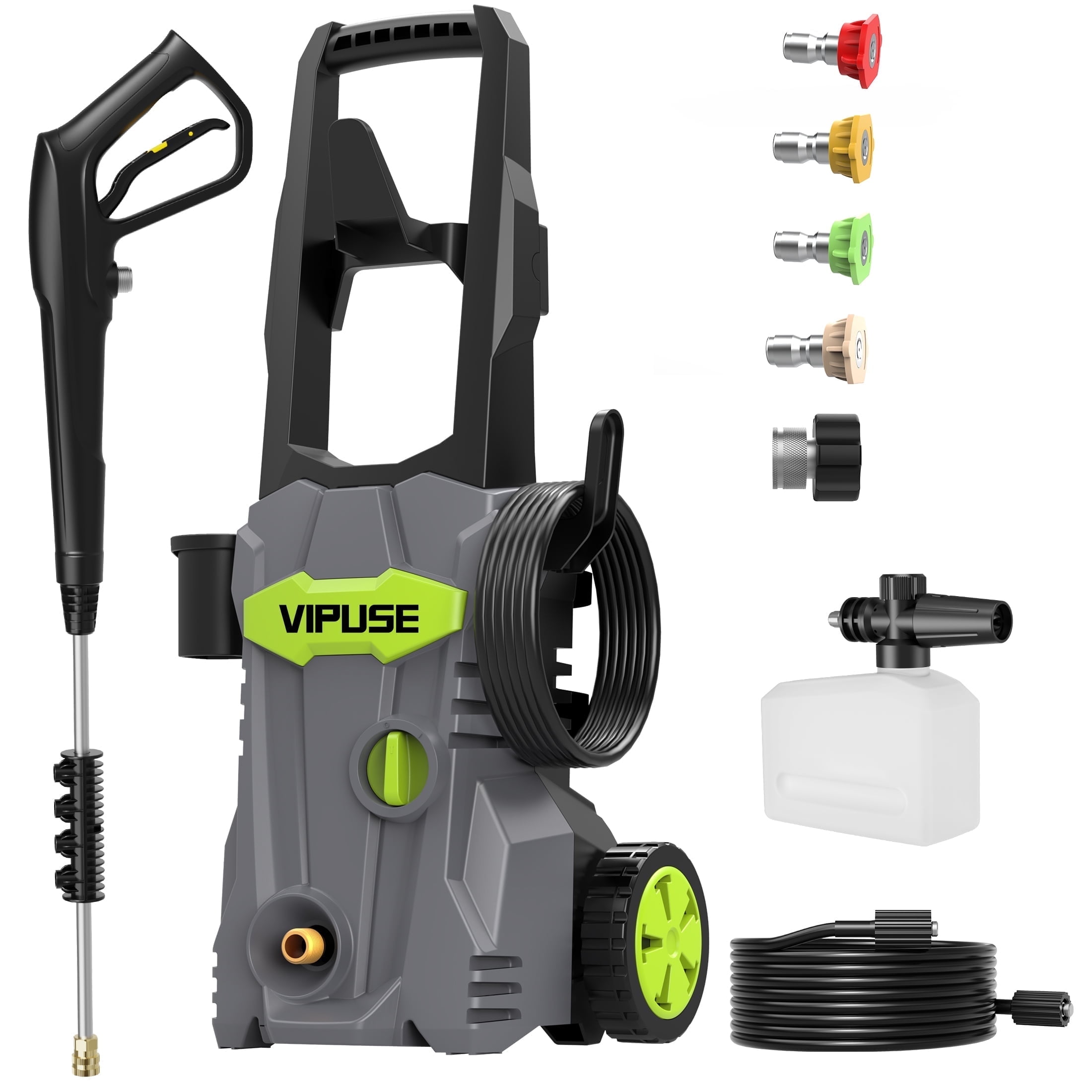 Vipuse Electric Pressure Washer, 4200 PSI Max.2.8GPM Power Washer with 23ft Hose /4 Nozzles/400ML Foam Cannon, Clean Tool for Cars/Fences/Patios/Floor