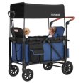 thumbnail image 1 of Minikid Baby Wagon Stroller for 2 Kids, Toddler Stroller with Canopy, 5-Point Harness, Adjustable Handlebars, Removable Seat, Blue, 1 of 13