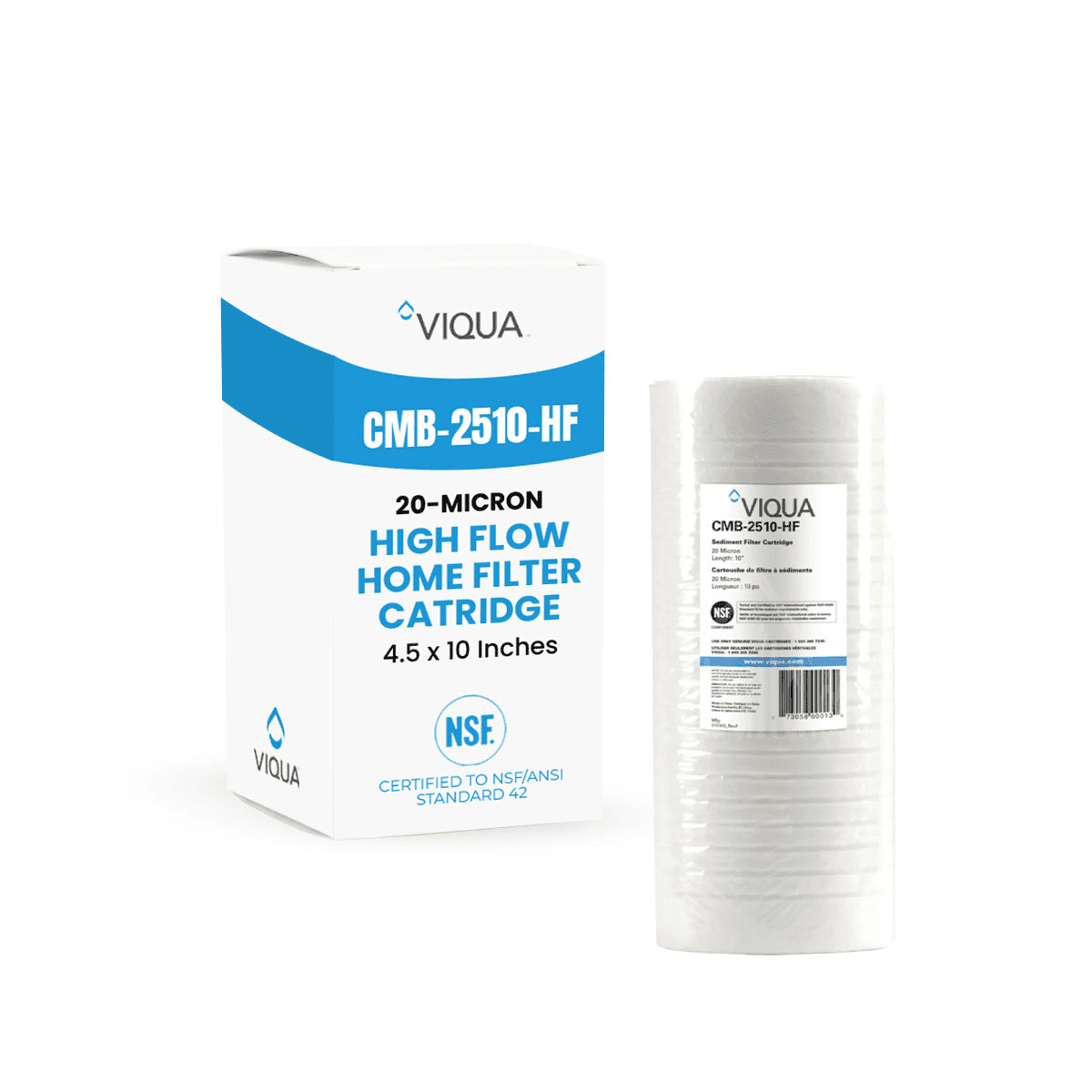 Viqua CMB-2510-HF Sediment Filter 20-Micron Cartridge 4.5 x 10 Inches for Integrated UV Systems