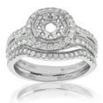 thumbnail image 1 of Vir Jewels 0.85 CTTW Diamond Semi Mount Bridal Set .925 Sterling Silver Wedding Size 7 Female Adult, 1 of 8