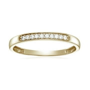 Vir Jewels 1/10 CTTW Diamond Wedding Band in 10K Yellow Gold 10 Stones Prong Set Size 8.5 Female Adult