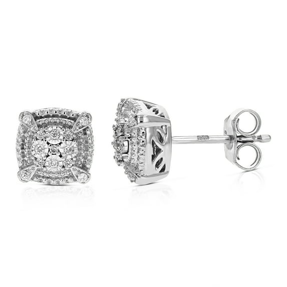 Vir Jewels 1/10 CTTW Lab Grown Diamond Composite Earrings in Sterling Silver With Push Backs For Women