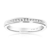 Vir Jewels 1/10 CTTW Lab Grown Diamond Wedding Band in Sterling Silver Female Adult