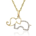 thumbnail image 1 of Vir Jewels 1/10 cttw Diamond Pendant, Diamond Elephant Pendant Necklace for Women in 14K Gold with 18 Inch Chain, Prong Setting For Female Adult, 1 of 9