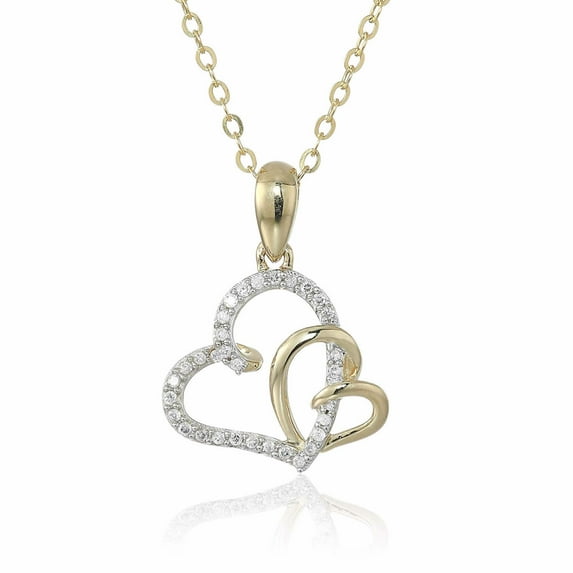 Vir Jewels 1/10 cttw Diamond Pendant, Diamond Heart Pendant Necklace for Women in 14K Gold with 18 Inch Chain, Prong Setting For Female Adult