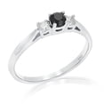 thumbnail image 1 of Vir Jewels 1/2 CTTW 3 Stone Black and White Diamond Engagement Ring 14K White Gold Size 9, 1 of 3
