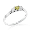 thumbnail image 1 of Vir Jewels 1/2 CTTW 3 Stone Yellow and White Diamond Engagement Ring 14K White Gold Size 9, 1 of 4