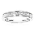 thumbnail image 1 of Vir Jewels 1/2 CTTW 7 Stones Princess Diamond Wedding Band 14K White Gold Channel Set Size 6 Female, 1 of 8