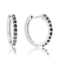 thumbnail image 1 of Vir Jewels 1/2 CTTW Black Diamond Hoop Earrings .925 Sterling Silver Round Prong 3/4 Inch, 1 of 6