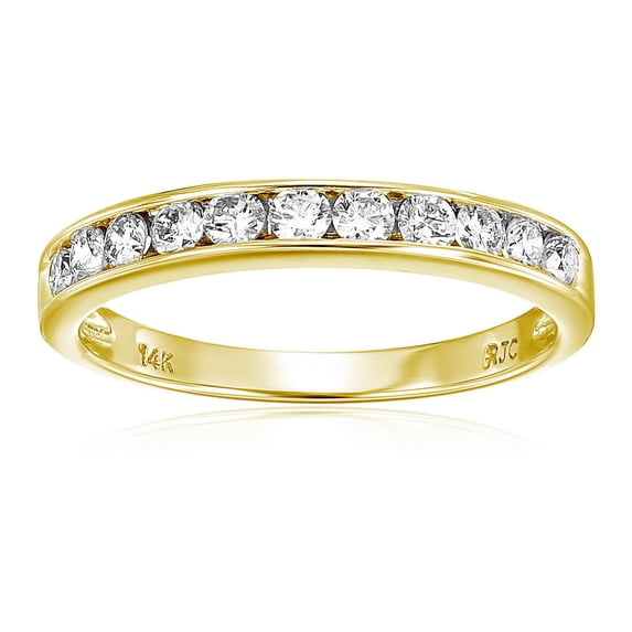 Vir Jewels 1/2 CTTW Classic Diamond Wedding Band in 14K Yellow Gold Channel Set Size 4.5 Female Adult