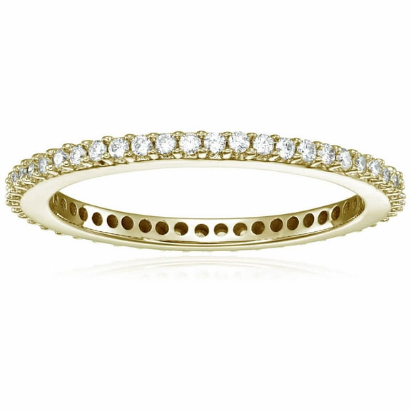 Vir Jewels 1/2 CTTW Diamond Eternity Ring Wedding Band 14K Yellow Gold Prong Set Size 8 Female Adult