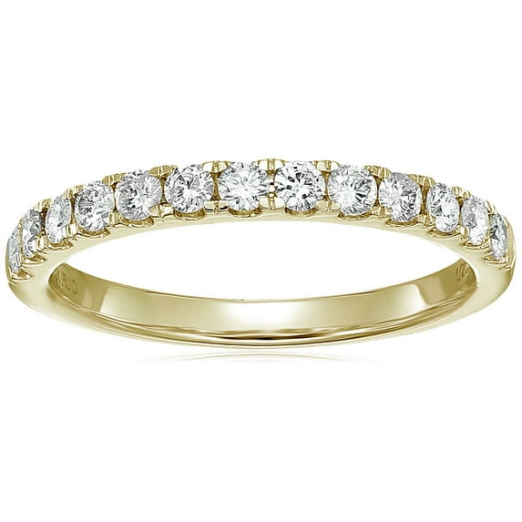 Vir Jewels 1/2 CTTW Diamond Wedding Band for Women 14K Yellow Gold Round Prong Half Eternity