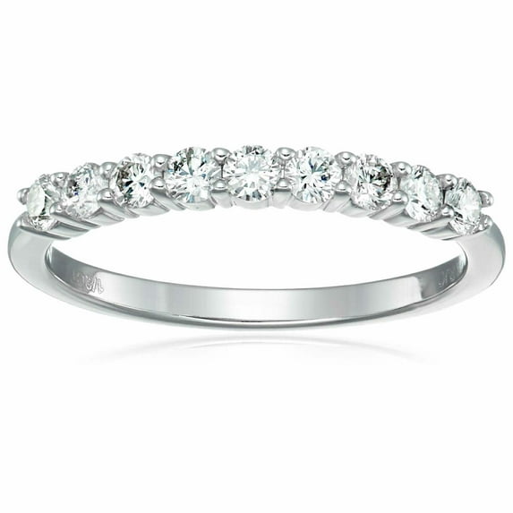 Vir Jewels 1/2 CTTW Diamond Wedding Band for Women in 14K White Gold 9 Stones Round Prong Set