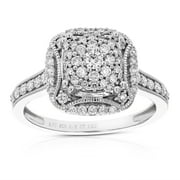 Vir Jewels 1/2 CTTW Lab Grown Diamond Engagement Ring in Sterling Silver Prong Size 6