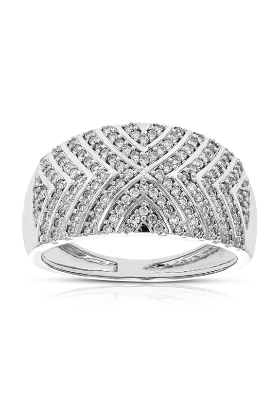 1/2 CTTW Lab Grown Diamond Ring in Sterling Silver Female Adult