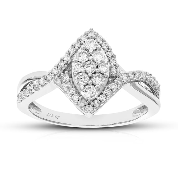 Vir Jewels 1/2 CTTW Lab Grown Diamond Ring in Sterling Silver Female Adult