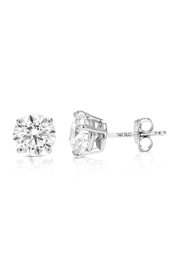 1/2 CTTW Lab Grown Diamond Stud Earrings in 14K Gold With Push Backs For Women