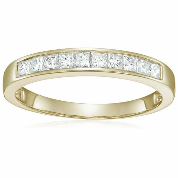 Vir Jewels 1/2 CTTW Princess Cut Diamond Wedding Band 14K Yellow Gold Channel Set Size 6 Female Adult