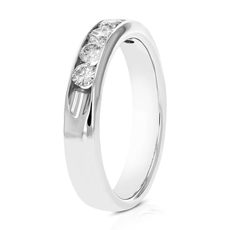 Vir Jewels 1/2 CTTW SI2-I1 14K Gold Machine Set Diamond Wedding Band Channel Set in Size 7