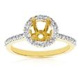 thumbnail image 1 of Vir Jewels 1/3 CTTW Diamond Semi Mount Engagement Ring 14K Yellow Gold Round Halo Prong Set Size 6, 1 of 7