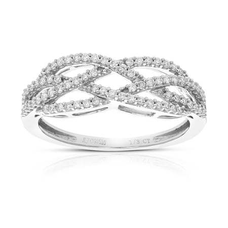 Vir Jewels 1/3 CTTW Lab Grown Diamond Wedding Band in Sterling Silver Female Adult