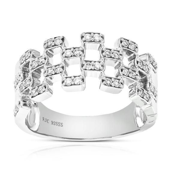 Vir Jewels 1/3 CTTW Lab Grown Diamond Wedding Band in Sterling Silver Female Adult