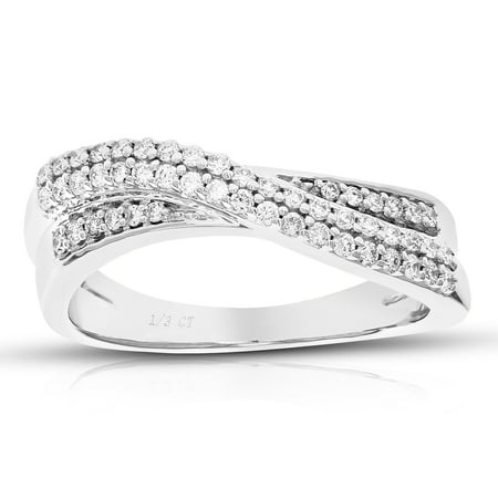 Vir Jewels 1/3 CTTW Lab Grown Diamond Wedding Band in Sterling Silver Female Adult
