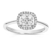 Vir Jewels 1/3 CTTW Lab Grown Diamond Ring in Sterling Silver Female Adult