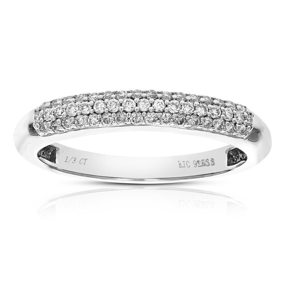 Vir Jewels 1/3 CTTW Lab Grown Diamond Wedding Band in Sterling Silver Female Adult
