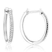 Vir Jewels 1/4 CTTW Diamond Hoop Earrings .925 Sterling Silver 30 Stones Prong Set 3/4 Inch Female