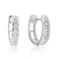 thumbnail image 1 of Vir Jewels 1/4 CTTW Diamond Hoop Earrings .925 Sterling Silver Channel Set Round 1/2 Inch, 1 of 5