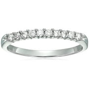 Vir Jewels 1/4 CTTW Diamond Wedding Band 14K White Gold 10 Stones Prong Set Round Size 5.5 Female