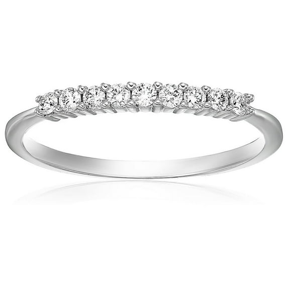 Vir Jewels 1/4 CTTW Diamond Wedding Band 14K White Gold 9 Stones Prong Set Round Size 5 Female Adult