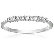 Vir Jewels 1/4 CTTW Diamond Wedding Band 14K White Gold 9 Stones Prong Set Round Size 7.5 Female Adult