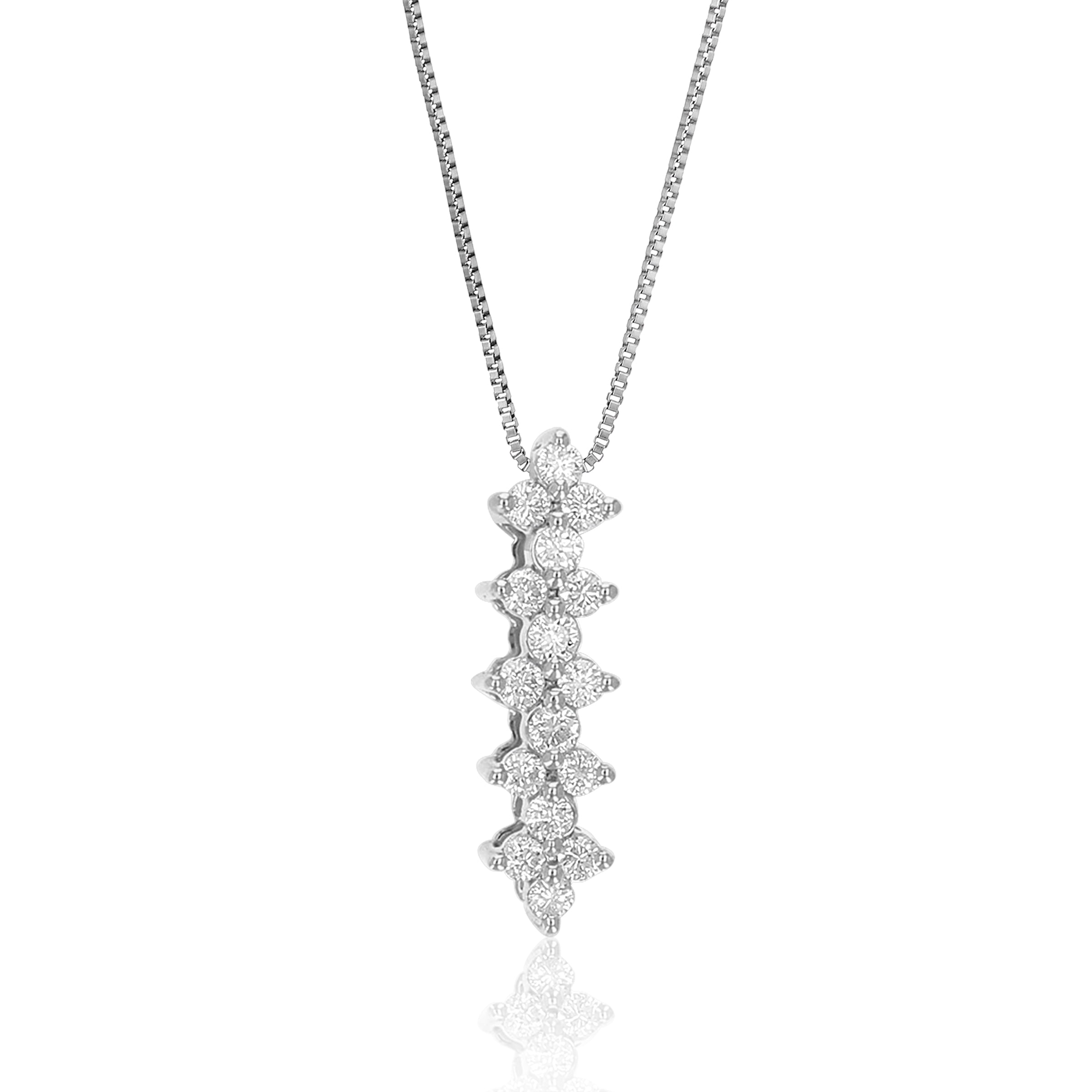 Vir Jewels 1/4 CTTW Lab Grown Diamond Drop Pendant Necklace .925 Silver Prong 2/3 Inch