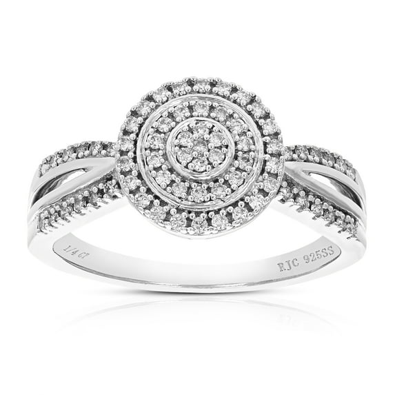 Vir Jewels 1/4 CTTW Lab Grown Diamond Engagement Ring in Sterling Silver Prong Size 8