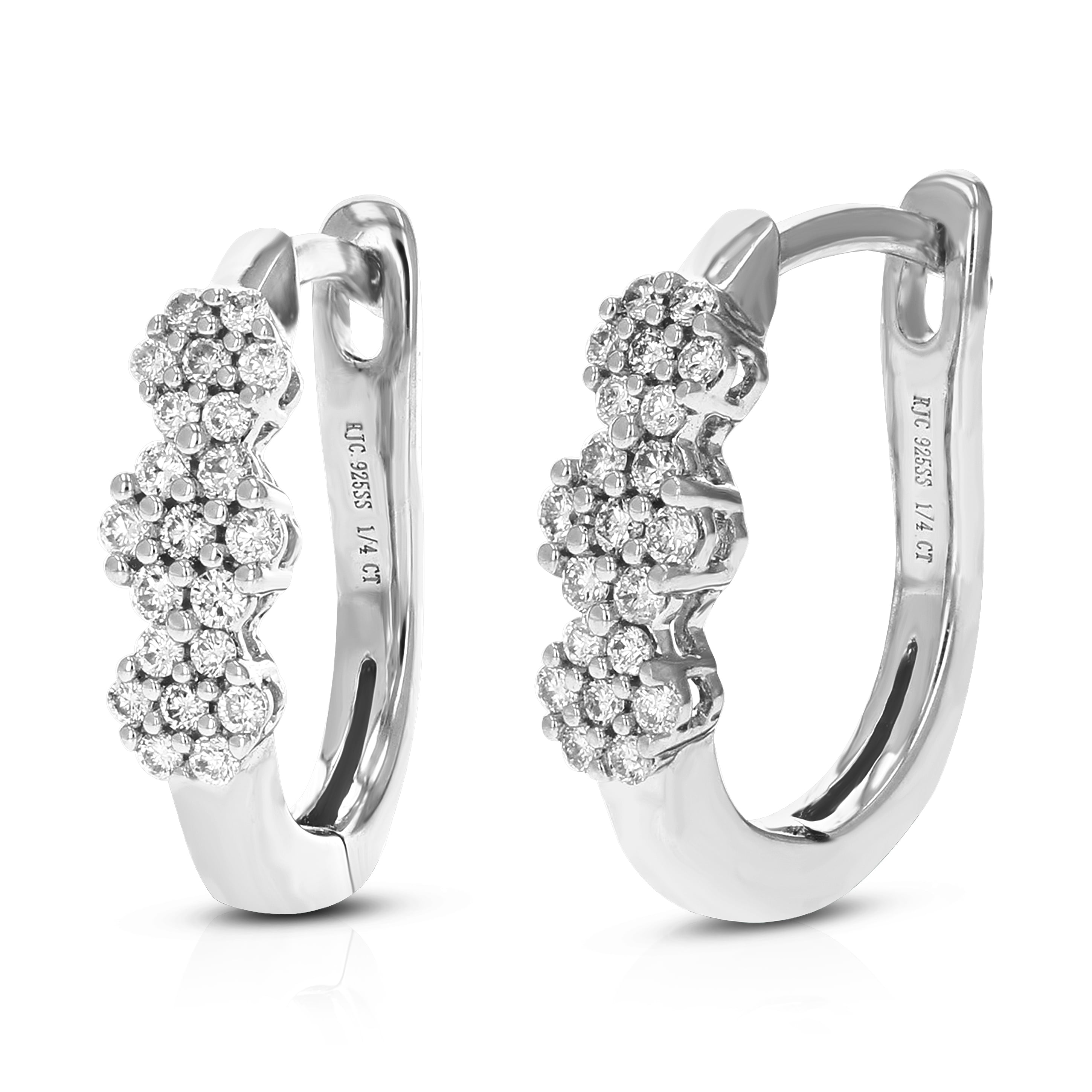 Vir Jewels 1/4 CTTW Lab Grown Diamond Hoop Earrings 925 Sterling Silver Prong 1/2 Inch