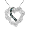 thumbnail image 1 of Vir Jewels 1/5 CTTW Blue Diamond Heart pendant Necklace for Women 925 Sterling Silver 18 Inch Chain, 1 of 5