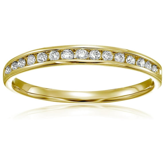 Vir Jewels 1/5 CTTW Classic Diamond Wedding Band in 10K Yellow Gold Channel Set Size 8.5 Female Adult
