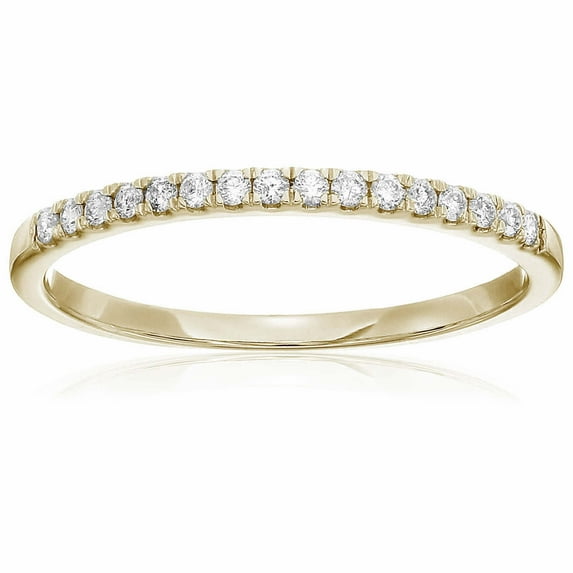 Vir Jewels 1/5 CTTW Diamond Wedding Band Prong Set 14K Yellow Gold Prong Set Round Size 8 Female Adult